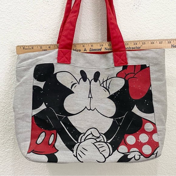 DISNEY Mickey & Minnie Mouse Kissing 2- Sided Canvas Tote Bag New (Old Stock) - Picture 7 of 16